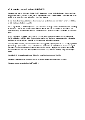 A preview of a PDF biography for Rossiter, Alexander Charles